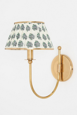 Anthropologie Lee Shaded Brass Sconce