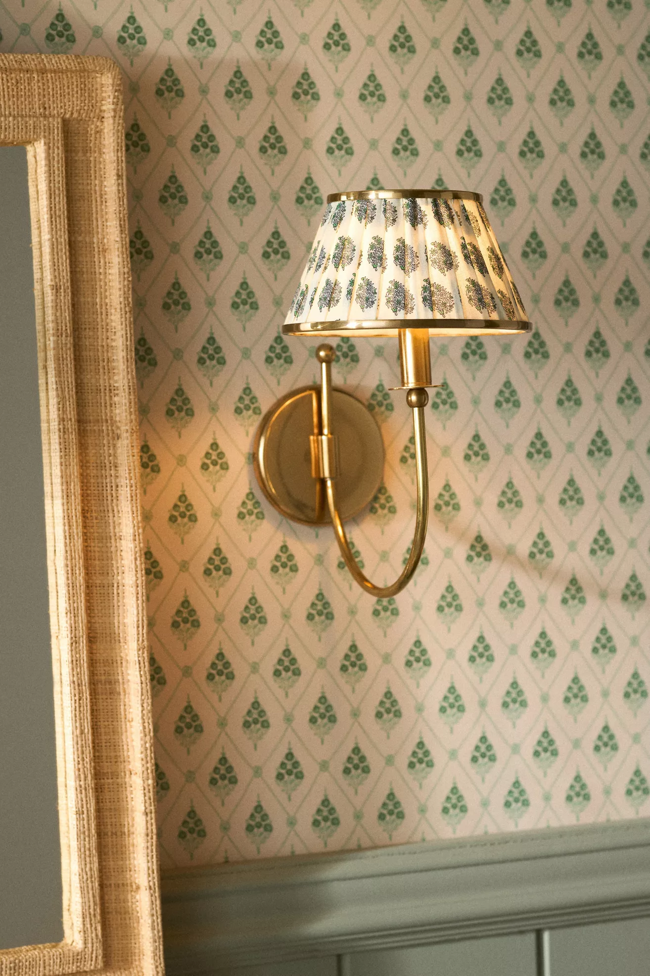 Lee Brass Fabric Shade Sconce Wall Light - thumbnail 2
