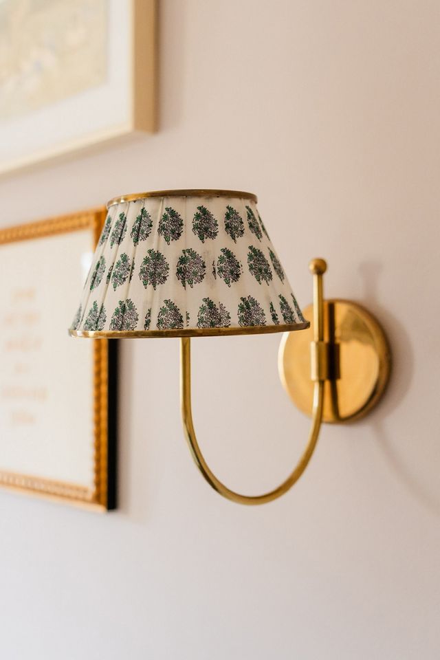 Lee Brass Fabric Shade Sconce Wall Light #6