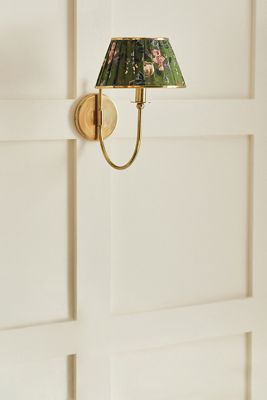Lee Brass Fabric Shade Sconce Wall Light