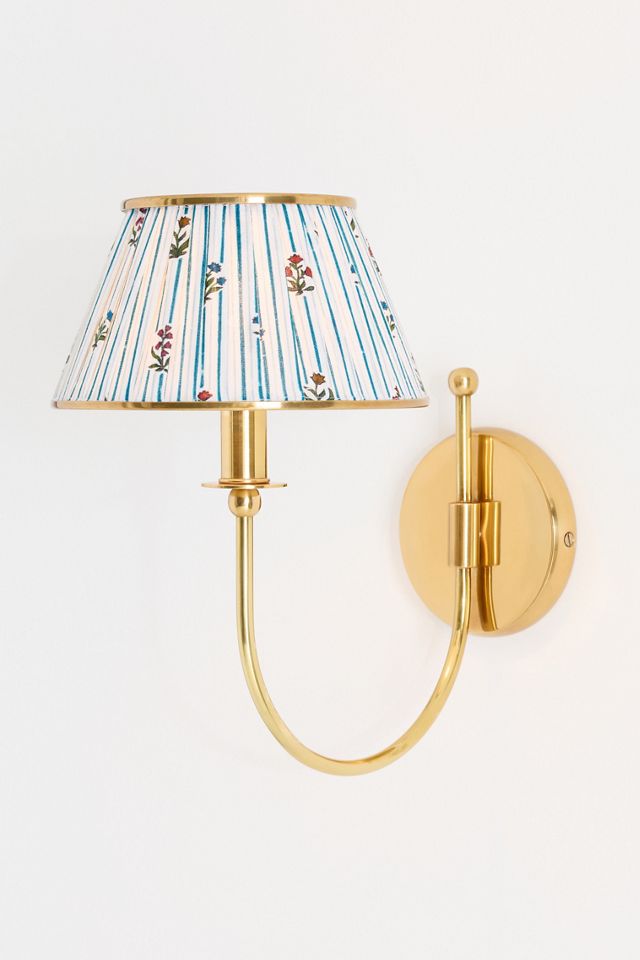 Lee Brass Fabric Shade Sconce Wall Light #1