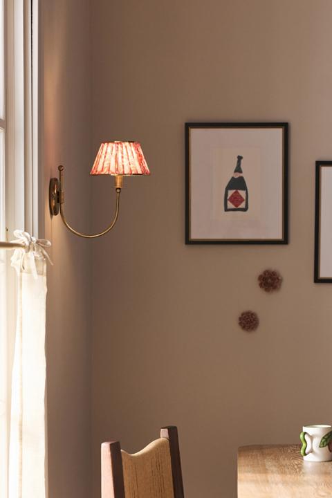 Lee Ruched Printed Shade Brass Sconce