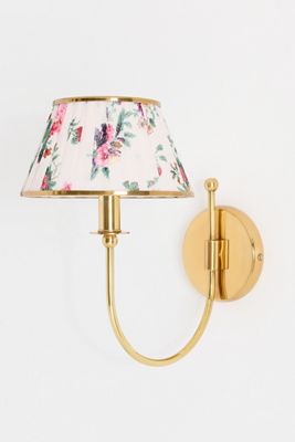 Lee Brass Fabric Shade Sconce Wall Light