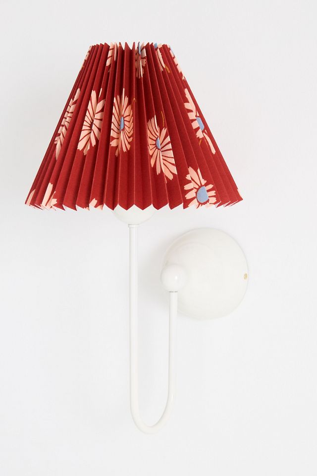 Sommer Printed Pleated Empire Shade Sconce Wall Light #2
