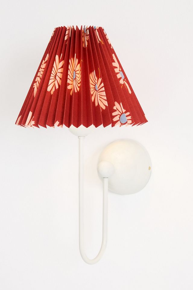 Sommer Printed Pleated Empire Shade Sconce Wall Light #3