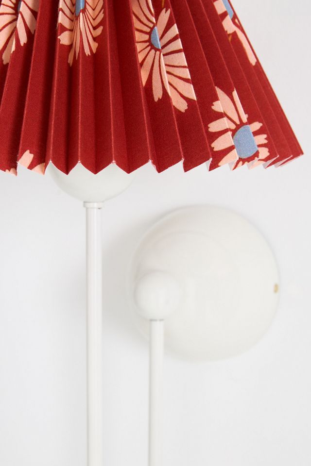 Sommer Printed Pleated Empire Shade Sconce Wall Light #4