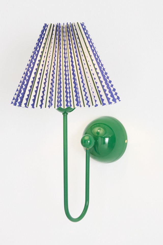 Sommer Printed Pleated Empire Shade Sconce Wall Light #1