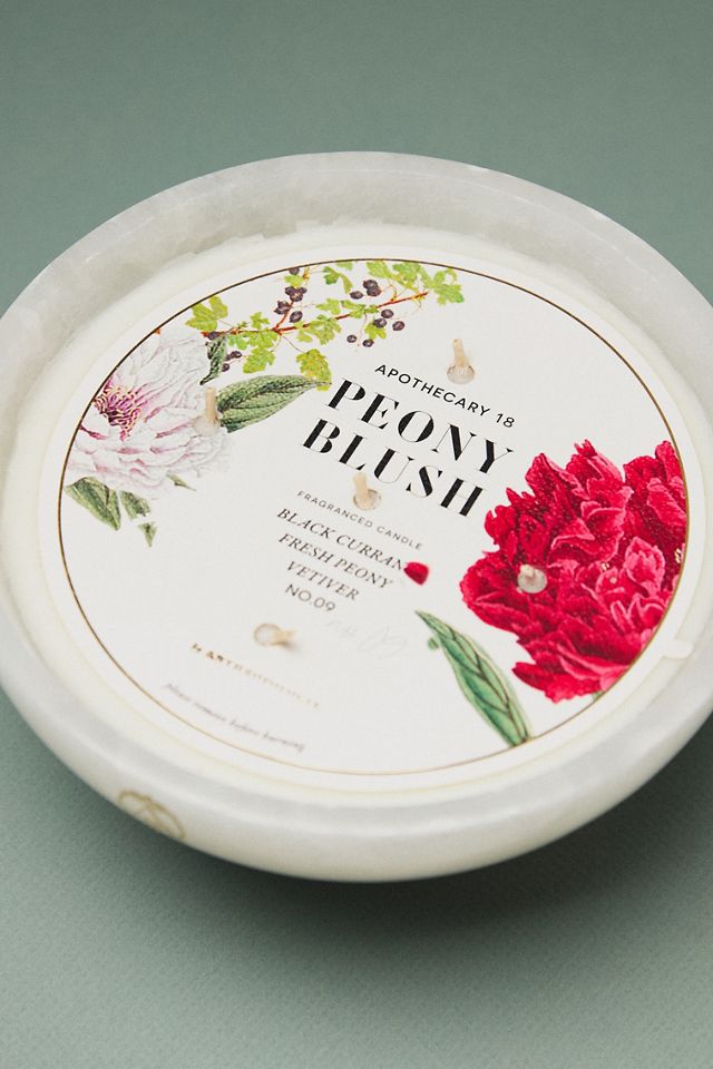 Apothecary 18 Floral Peony Blush Alabaster Candle #1