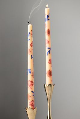 Dimitria Handpainted Taper Candles, Set of 2