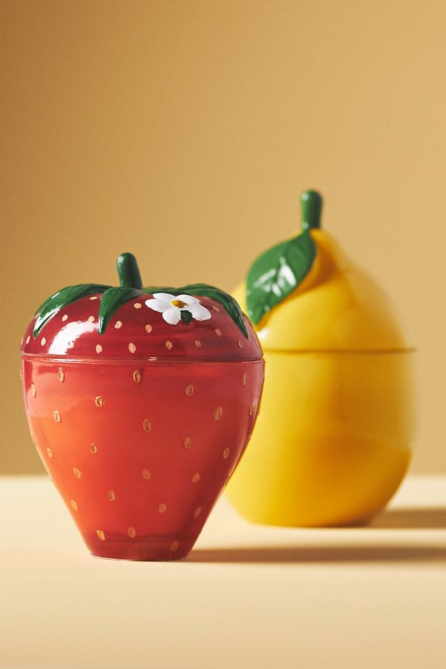 Lemon-Shaped Floral Lemon Blossom Glass Candle #1