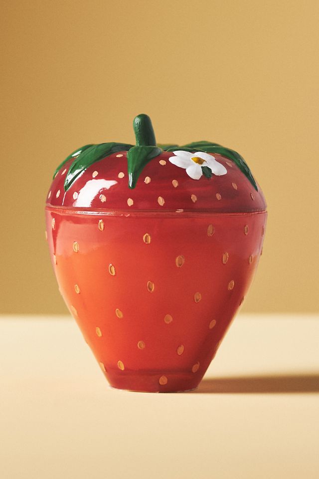 Strawberry-Shaped Fruity Strawberry & Guava Glass Candle #2