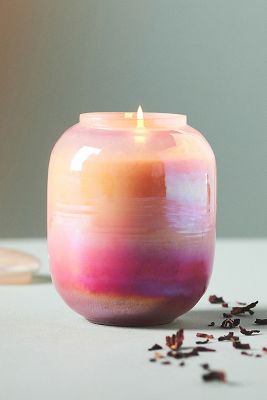 Iridescent Fruity Hibiscus & Pink Guava Glass Jar Candle