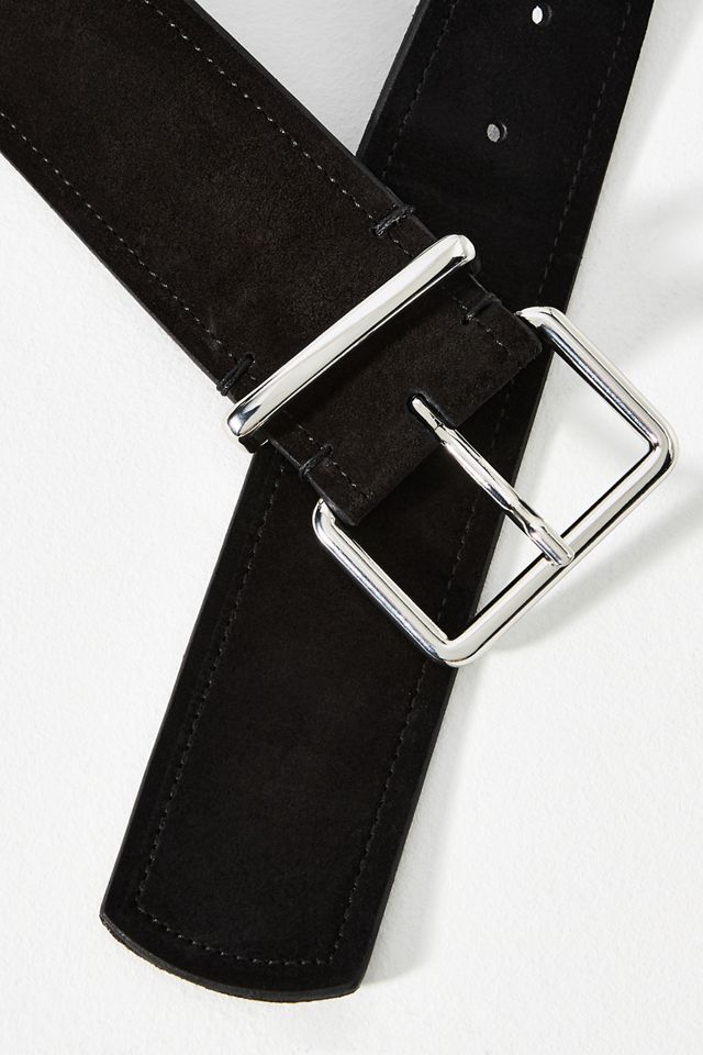 Square-Buckle Suede Belt | Anthropologie