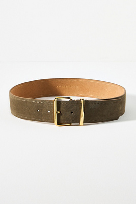 Anthropologie Square-buckle Suede Belt