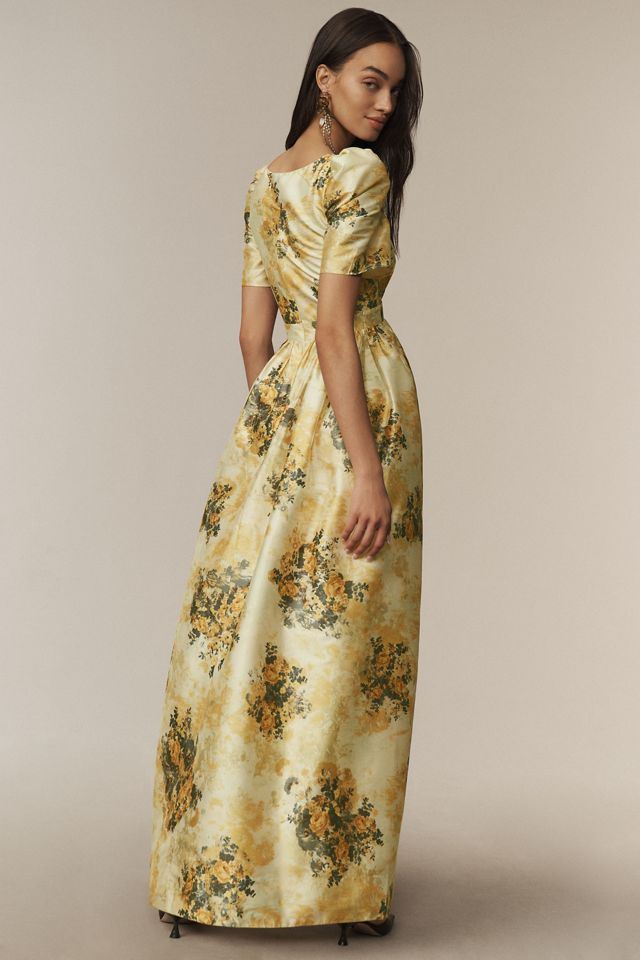 BHLDN Aurora Puff-Sleeve Taffeta Maxi Dress #2