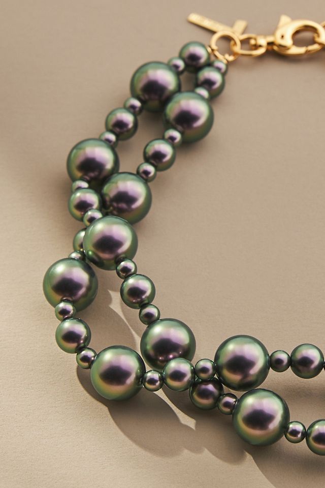 Lele Sadoughi Tahitian Pearl Jackie Double Row Necklace #1