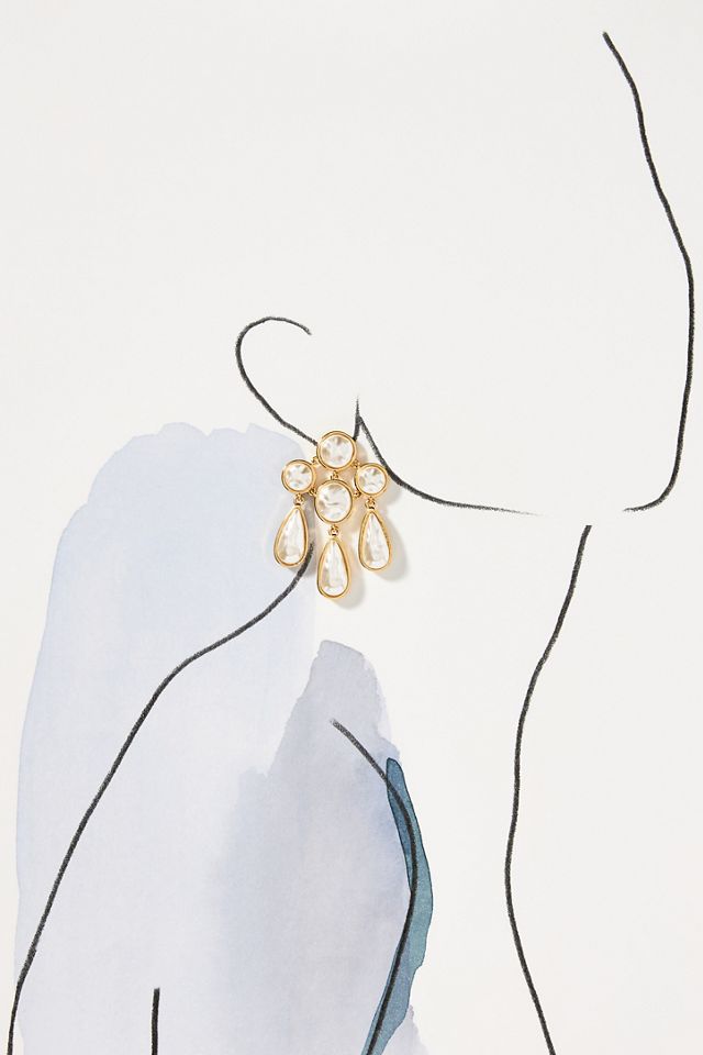 Lele Sadoughi Pearl Reflection Chandelier Drop Earrings #2