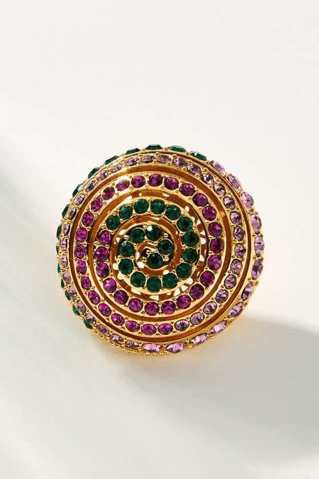 Lele Sadoughi Jeweled Meadow Spiral Button Earrings #1