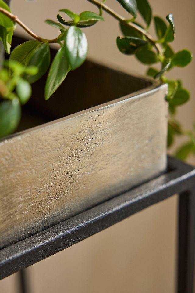 Two-Tier Silver Trough Plant Stand #1