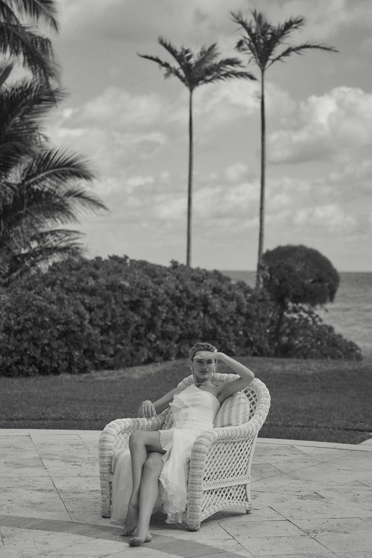 AMUR Lorelie Halter Pleated Ruffled Gown