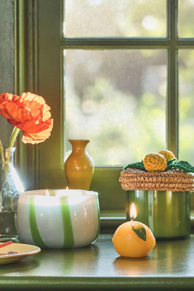 Piper Fruity Peach & Papaya Striped Glass Candle #2