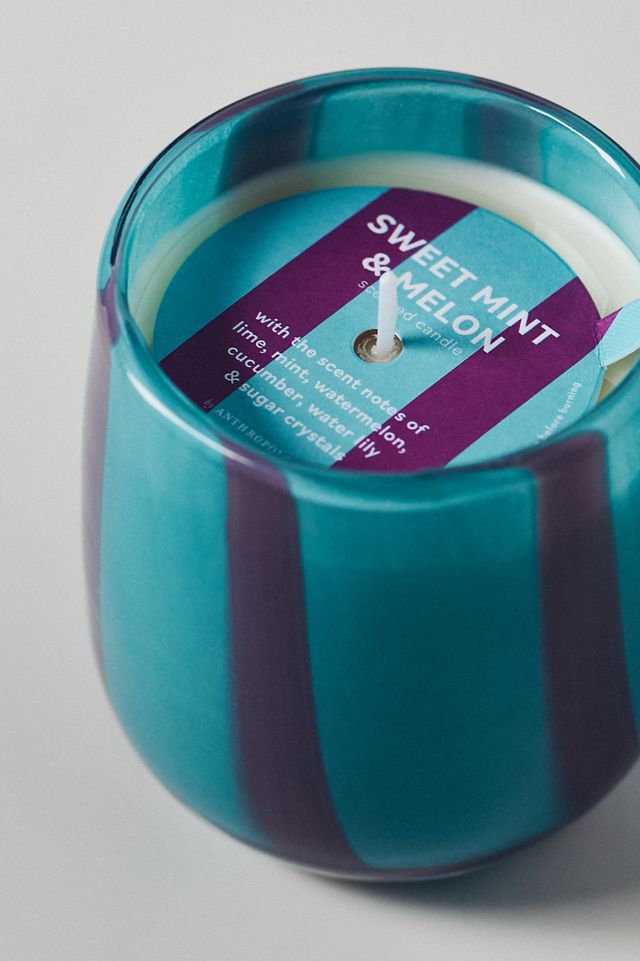 Piper Fruity Sweet Mint & Melon Striped Glass Candle #3