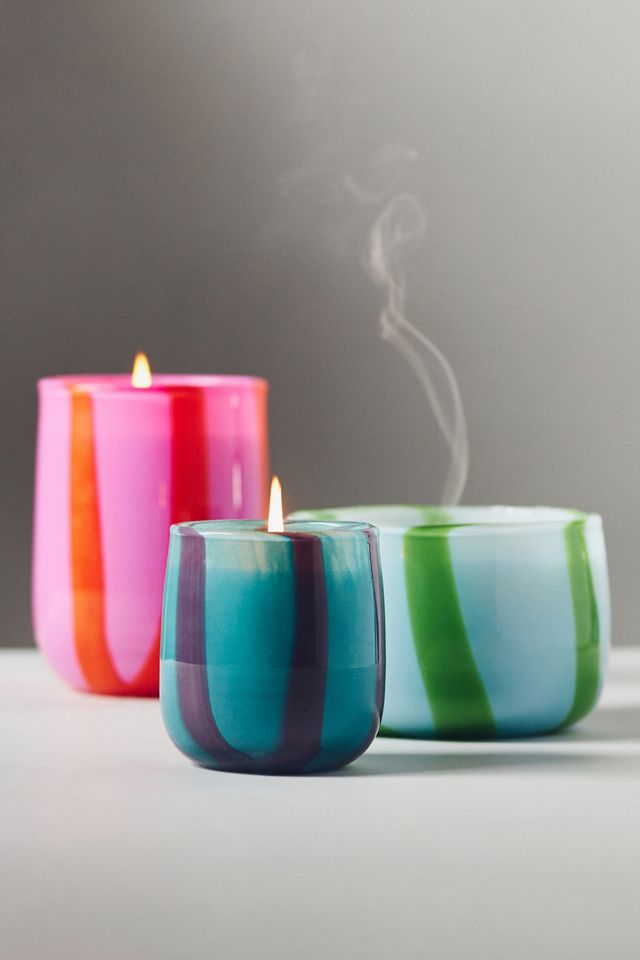 Piper Fruity Pink Lychee & Clementine Striped Glass Candle #1