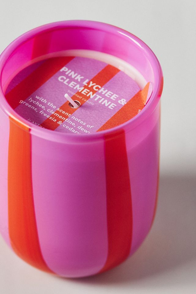 Piper Fruity Pink Lychee & Clementine Striped Glass Candle #2