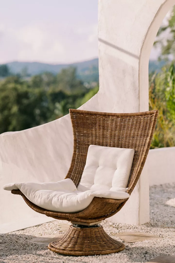 Healdsburg Wicker Rattan Swivel Chair