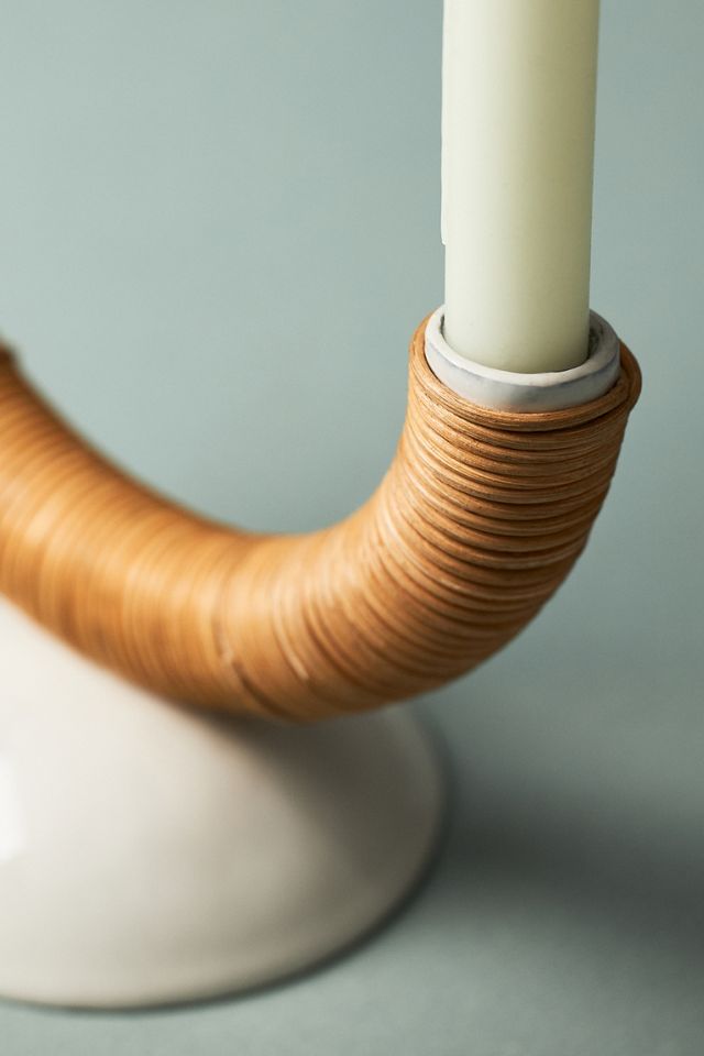 Kaia Dual Rattan Candleholder #1