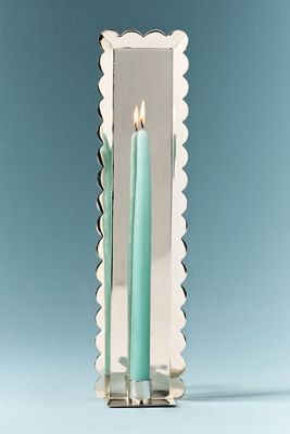 Scalloped Metal Candle Holder Wall Sconce