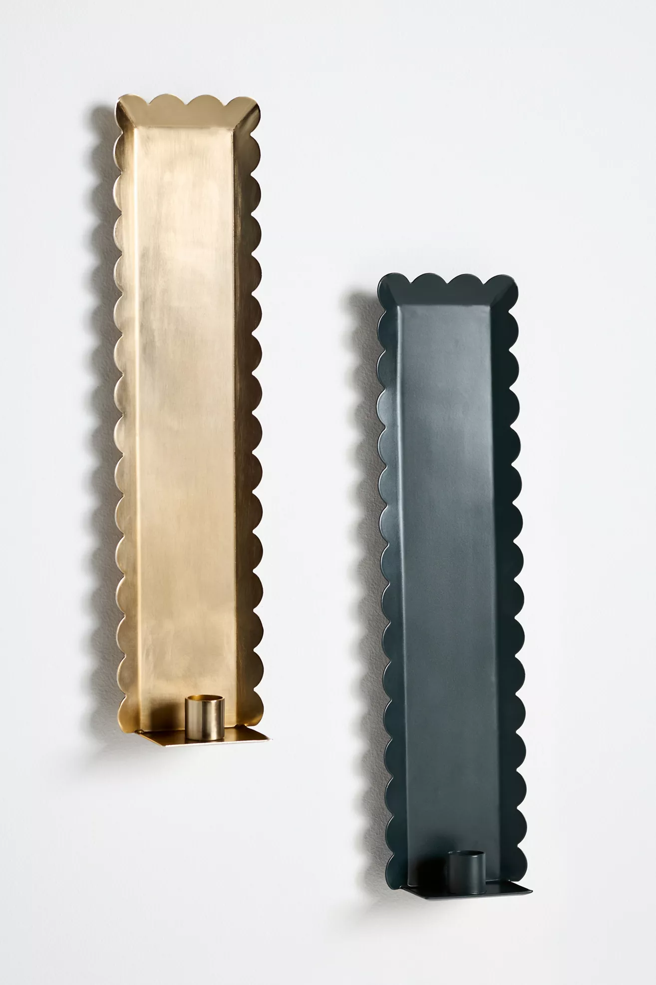 Scalloped Metal Candle Holder Wall Sconce - thumbnail 2