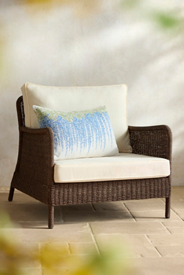 Terrain Harbor All Weather Wicker Lounge Chair, White Cushions