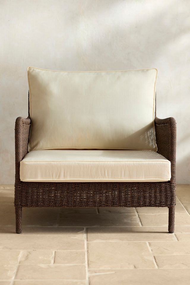 Harbor All Weather Wicker Lounge Chair, White Cushions #1