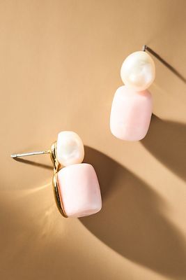 Pearl Pebble Stud Earrings