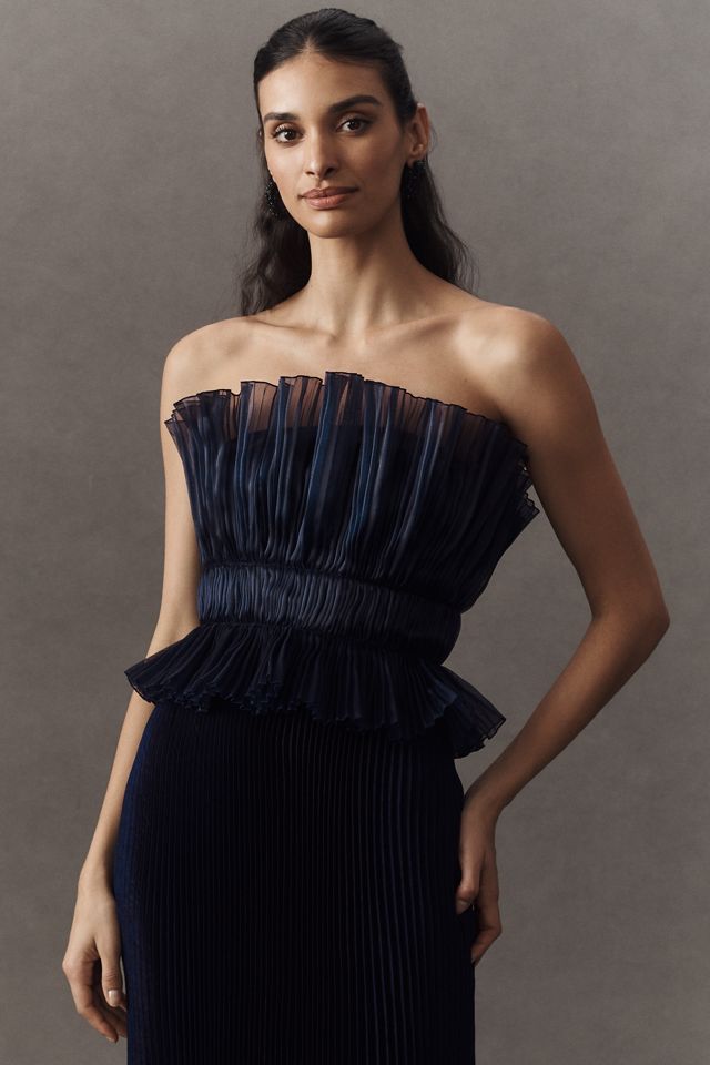 L'IDÉE Masquerade Pleated Strapless Maxi Dress #2