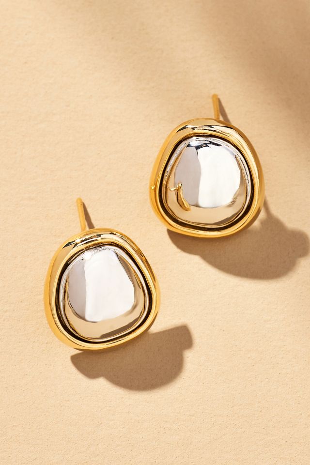 Mixed Metal Post Earrings #2