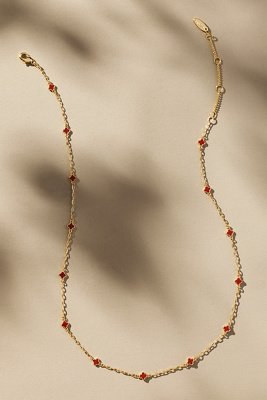 By Anthropologie Tiny Clover Chain Necklace In Gold