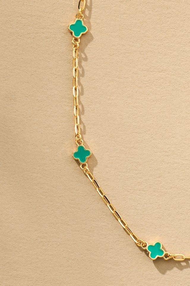 Tiny Clover Chain Necklace #4