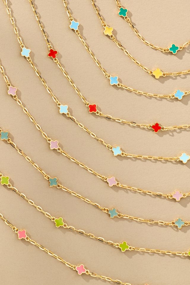 Tiny Clover Chain Necklace #3