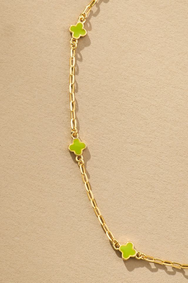Tiny Clover Chain Necklace #4