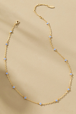 By Anthropologie Tiny Clover Chain Necklace In Purple