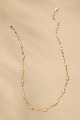 Tiny Clover Chain Necklace par en Pink - By Anthropologie - Modalova