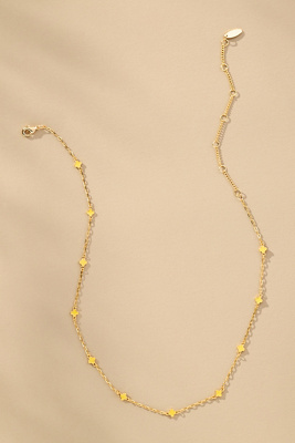 By Anthropologie Tiny Clover Chain Necklace In Yellow