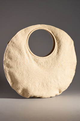 Soraya Hennessy Round Crochet Shoulder Bag In Beige