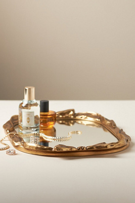Beau Bow Gold Mirrored Tray