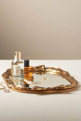 Beau Bow Gold Mirrored Tray