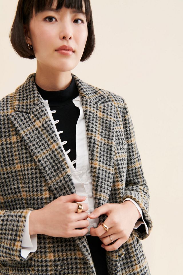 Hutch Plaid Printed Blazer Coat #1