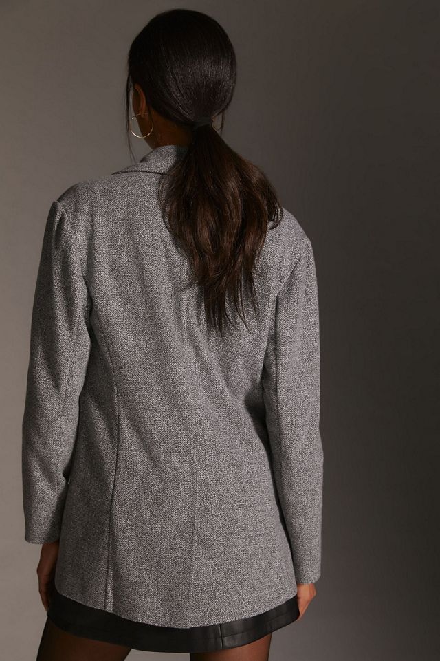 Bagatelle Pattern Button Front Blazer #1