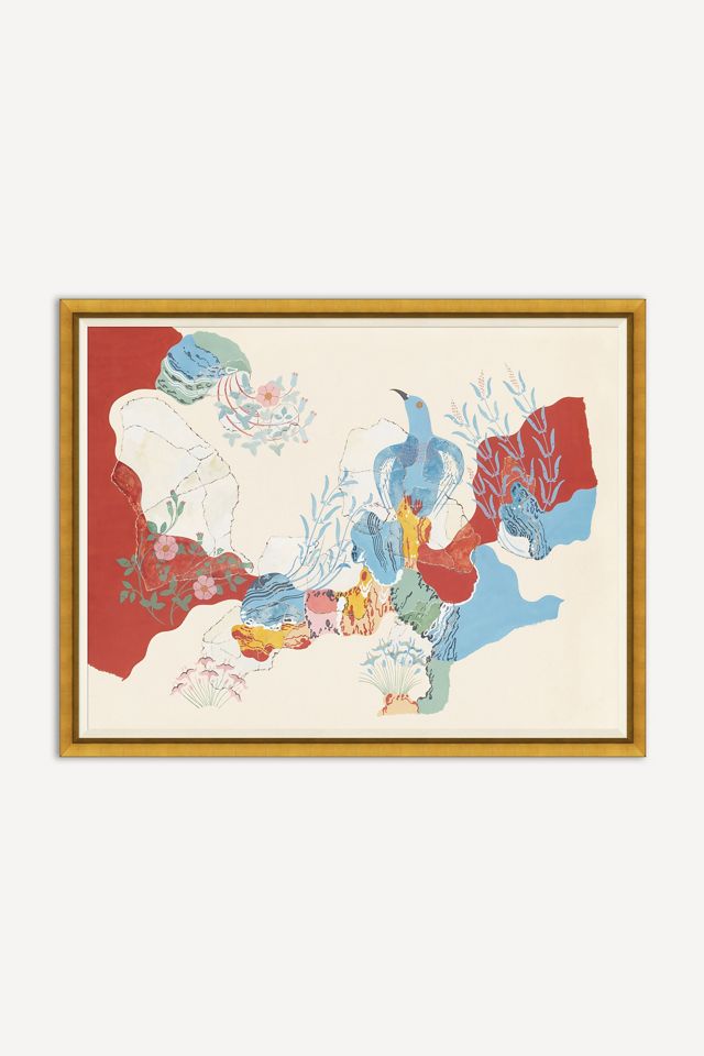 Abstract Floral with Birds Wall Art #1